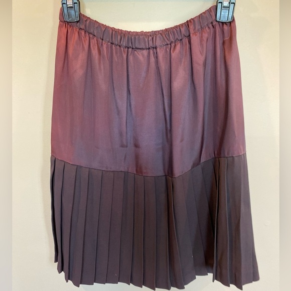 Vintage Pleated Ombré Skirt Red Black Size 8 - Picture 5 of 7